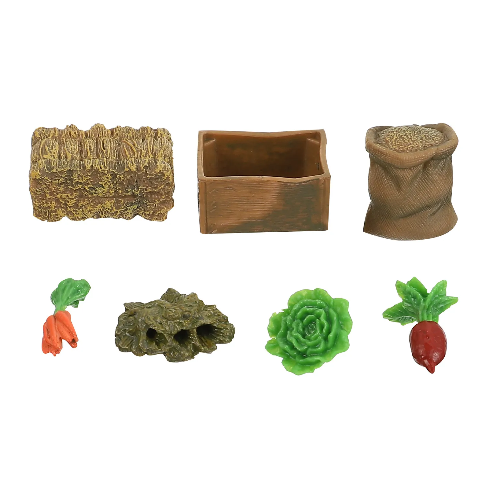 7Pcs Mini Farm Decor Set Realistic Detailed Craftsmanship Sturdy PVC Material for Sand Table Fairy Garden Wild Animal Scene