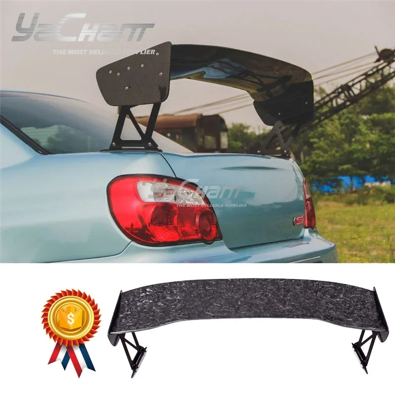 CF Carbon Fiber GT Wing w/ Metal Stands Fit For 2002-2007 Subaru Impreza  WRX/STI 7th-9th GDA/GDB Voltex Type 2V