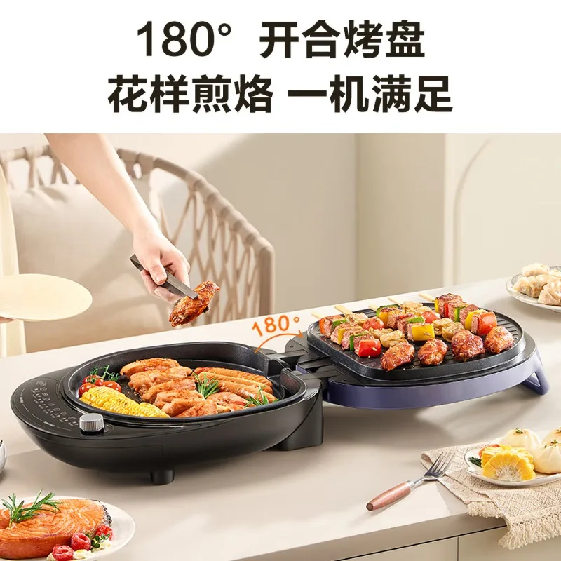 Electric pancake pan, steam frying, household double-sided heating, detachable upper and lower plates