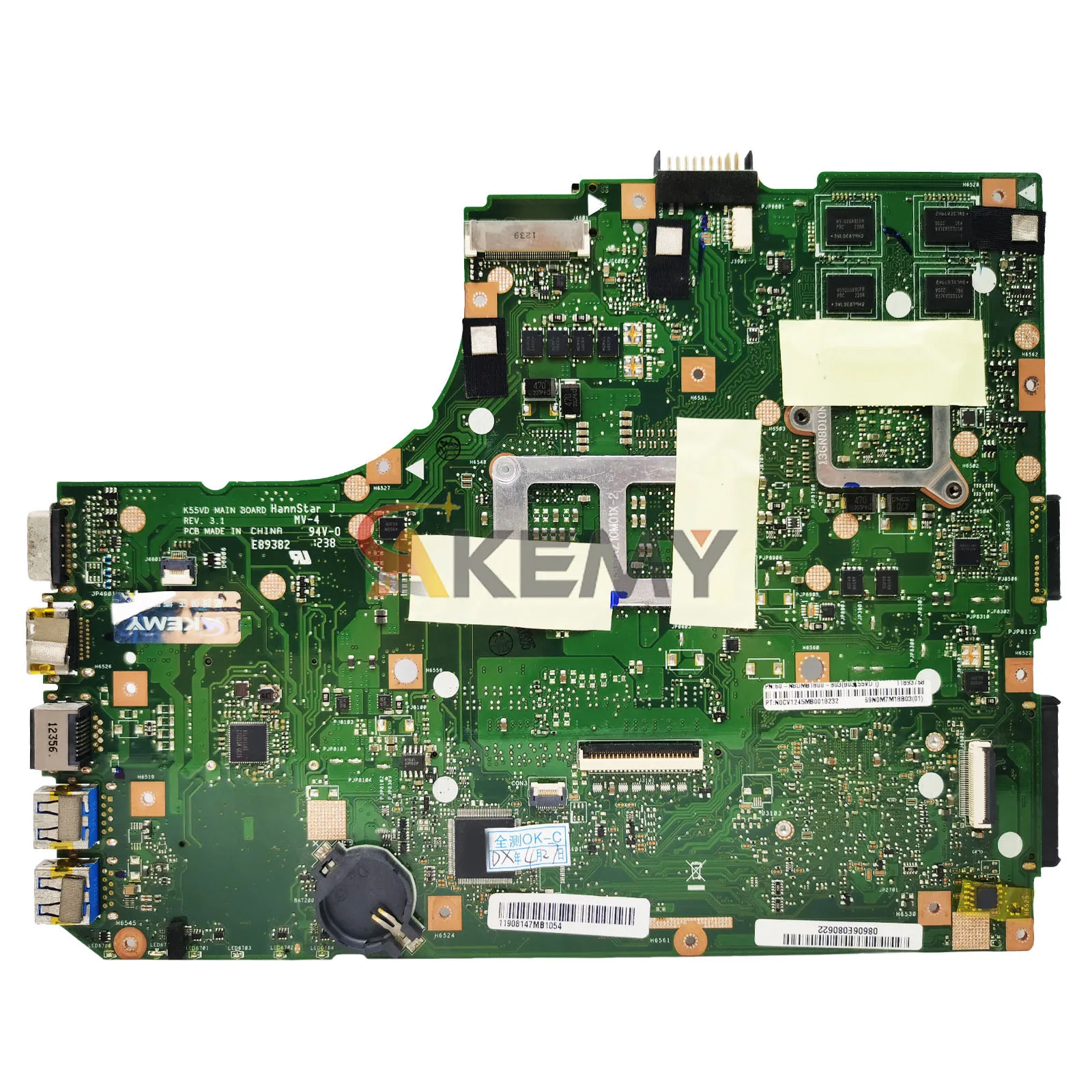 K55VD Laptop Motherboard For ASUS K55VJ K55VD K55VM K55V Notebook Mainboard This item is in stock 100% tests OK fast shipping