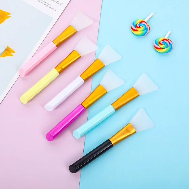 1 Uds. Cepillo de máscara de silicona de Color aplicador de barro Facial Flexible loción corporal crema mezcla cosméticos herramienta de maquillaje de belleza DIY