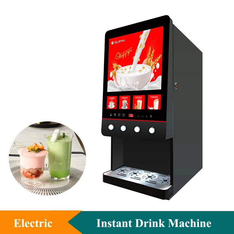 Four Flavors Instant Coffee Maker Commercial Milk Tea Vending Machine Fully Automatic Soy Milk Machine For Coffee Shop