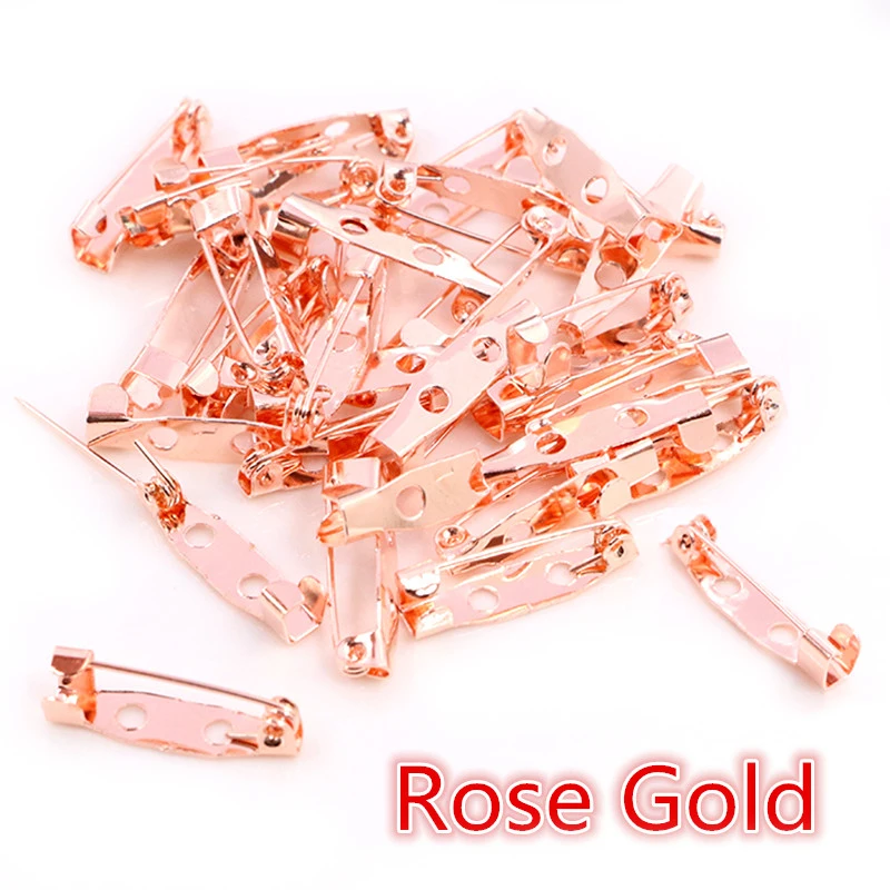 50pcs 15/20/25/30/35/40mm 길이 안전 핀 브로치 설정 기본 웨딩 부케 브로치 DIY Findings 만들기위한 7 색