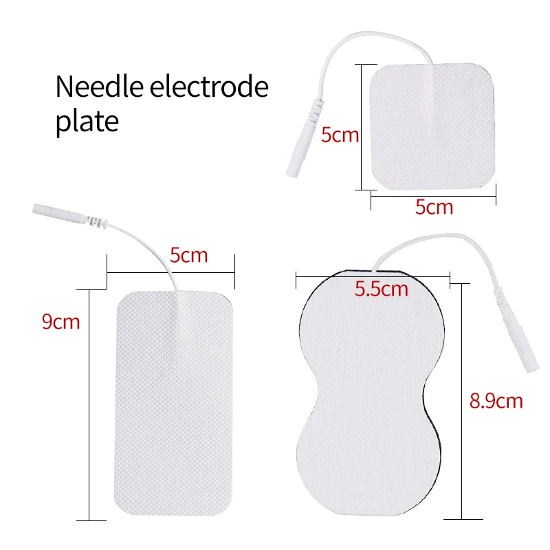 10pcs 2mm Plug Self Adhesive Replacement Tens Electrode Pads Square  Muscle Stimulator Electric Digital Machine Massager