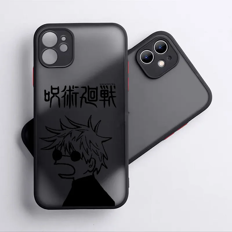 Jujutsu Kaisen Gojo Sukuna custodia per telefono per Apple iPhone 15 14 13 12 mini 11 XS XR X 8 7 Pro Max Plus Cover traslucida smerigliata