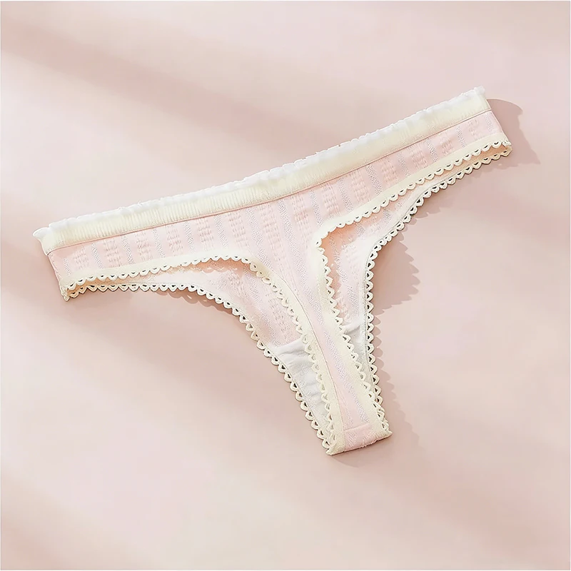 Ropa interior Sexy para mujer, bragas con estampado bonito a la moda, tangas de algodón para primavera y verano, Tanga suave con lazo para mujer, трусы жletiе