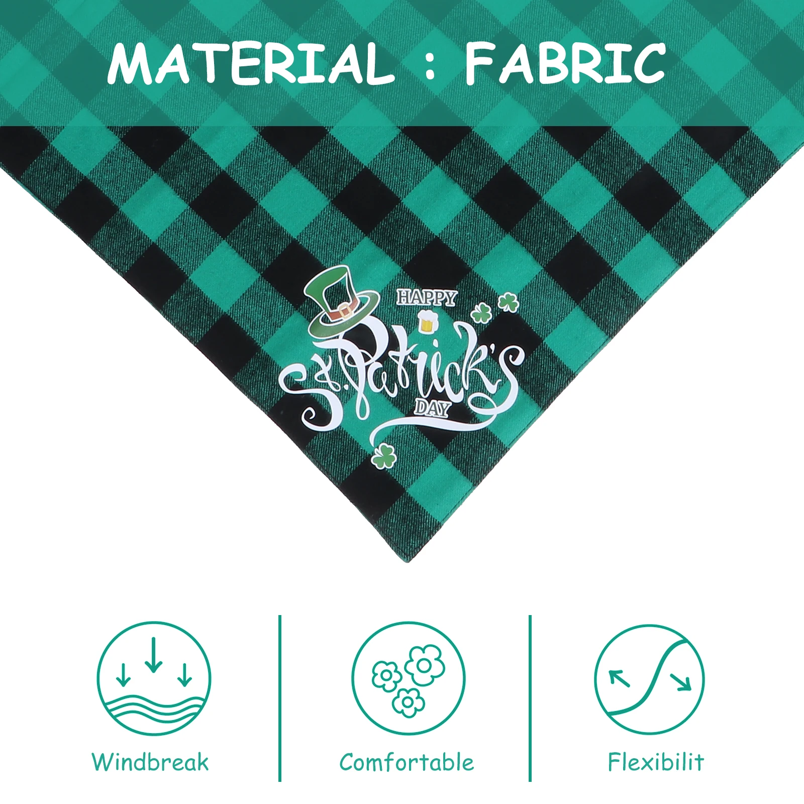 

Pet Triangle St. Patrick'S Day Pet Scarf Cotton Plaid Multipurpose Dog Collar Bib St Patrick Day Halloween