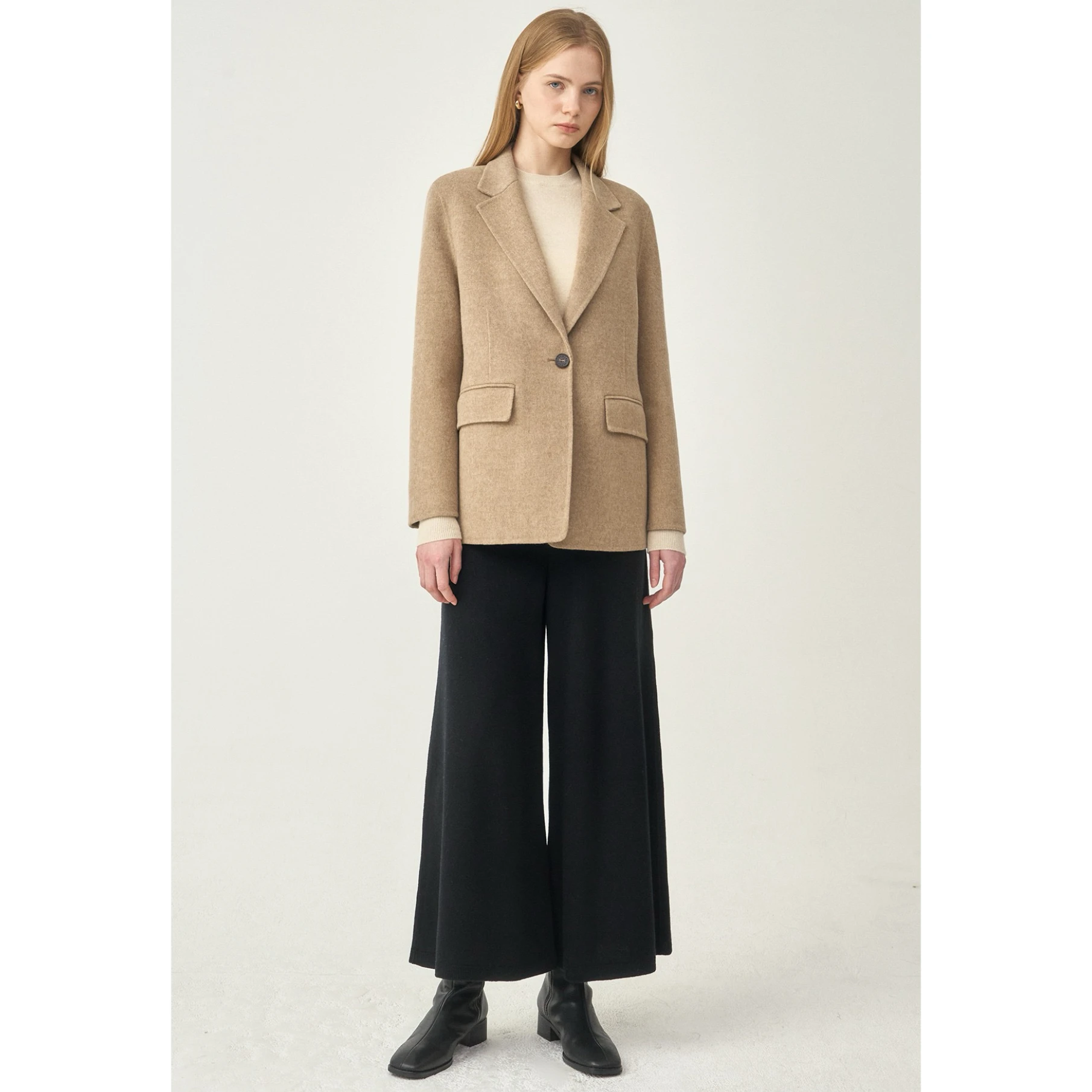 

Lemon Cheese Cas25 Autumn Commute Double-Sided Hand-Stitched Split Camere Suit Jaet Ele Versatile Women's ort Coat