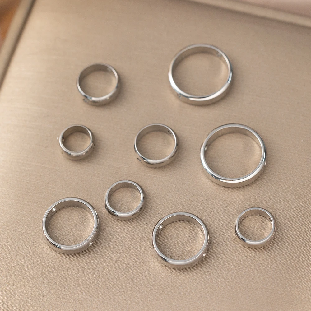 5 sztuk okrągła ramka ze stali nierdzewnej owinięty koralik pierścień Spacer złącze z podwójnym otworem dla DIY bransoletka naszyjnik tworzenia biżuterii Craft — zdjęcie 7