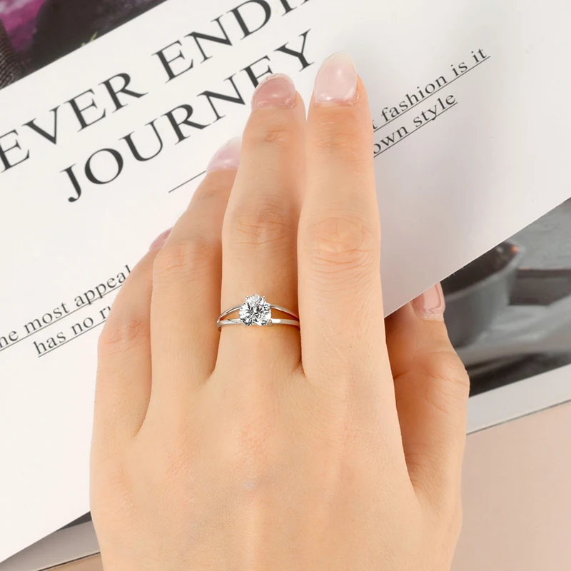 Rrjzz 7x7mm Cuore CZ Anello solitario con diamante simulato Colore oro argento Donna Proposta Anelli di fidanzamento per gioielli da sposa