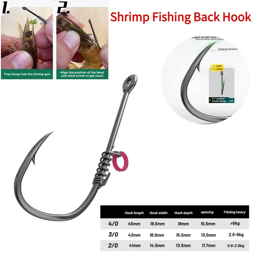 Live Shrimp Bait Hooks Fishing Hooks-Live Shrimp Fixed Hooks Carbon Steel Barbed with Holes 2# 3# 4# Fish Hooks Various Fishing