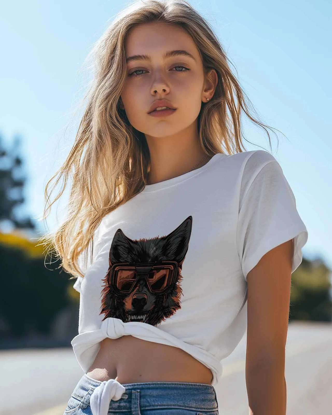 Hand Drawn Graffiti Street Wolves T-Shirt Lover Gift Sweatshirt Fitness T-shirt Short Sleeve O-neck Clothing Tops