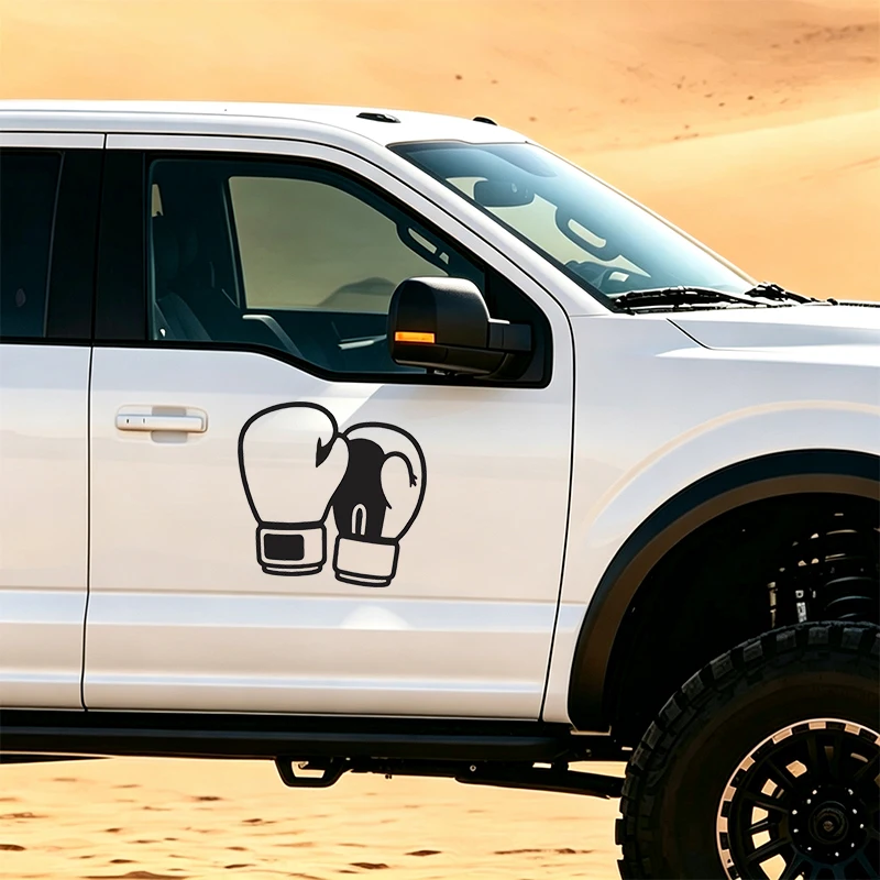 Boxing Gloves Car Sticker Vinyl Decal Sport Fitness Gym Black White Outline Auto Motorcycle Bumper