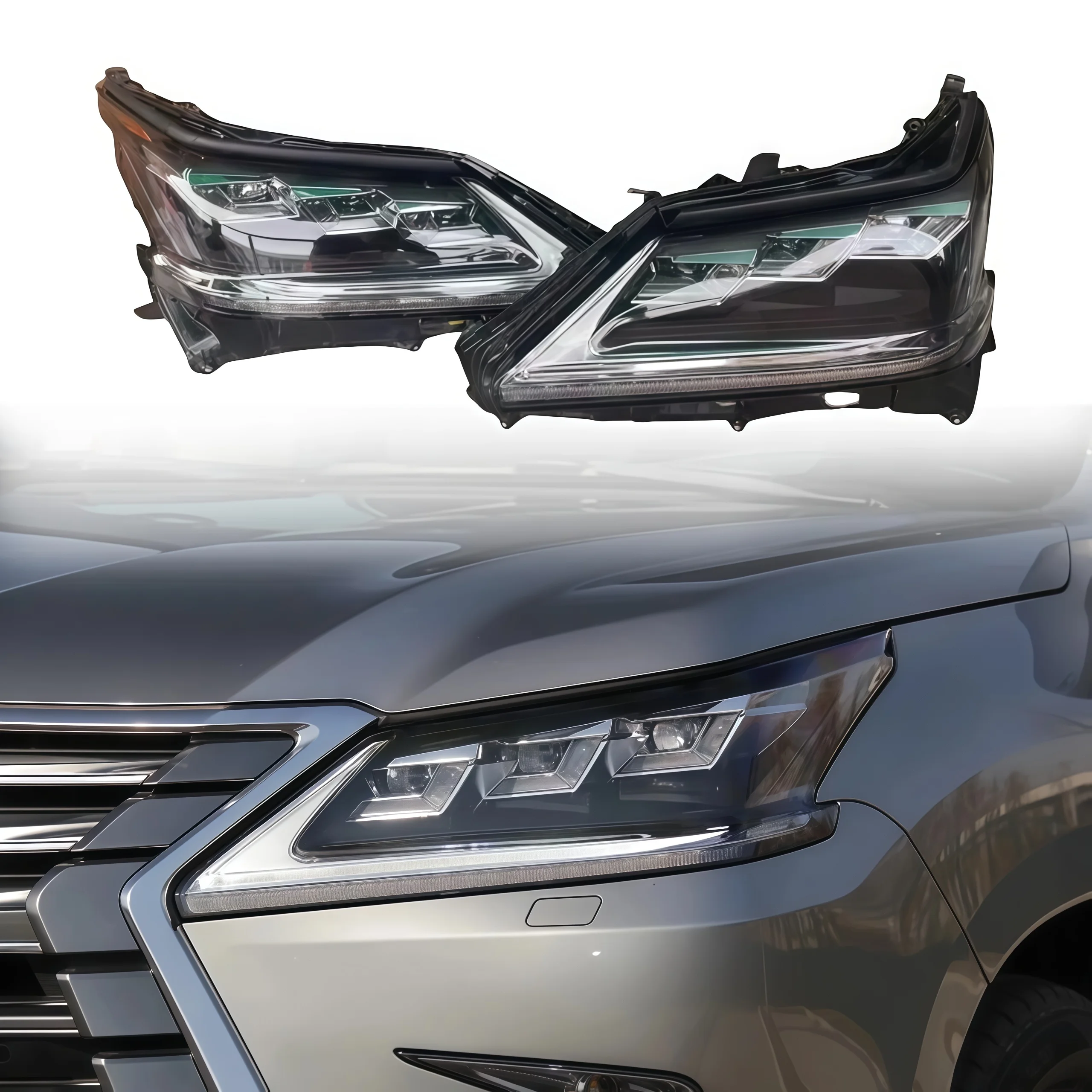 

Подходит для Lexus 2016-2020 LX570, модернизированная рулевая фара с тремя глазами и рулевым управлением водопотока в сборе