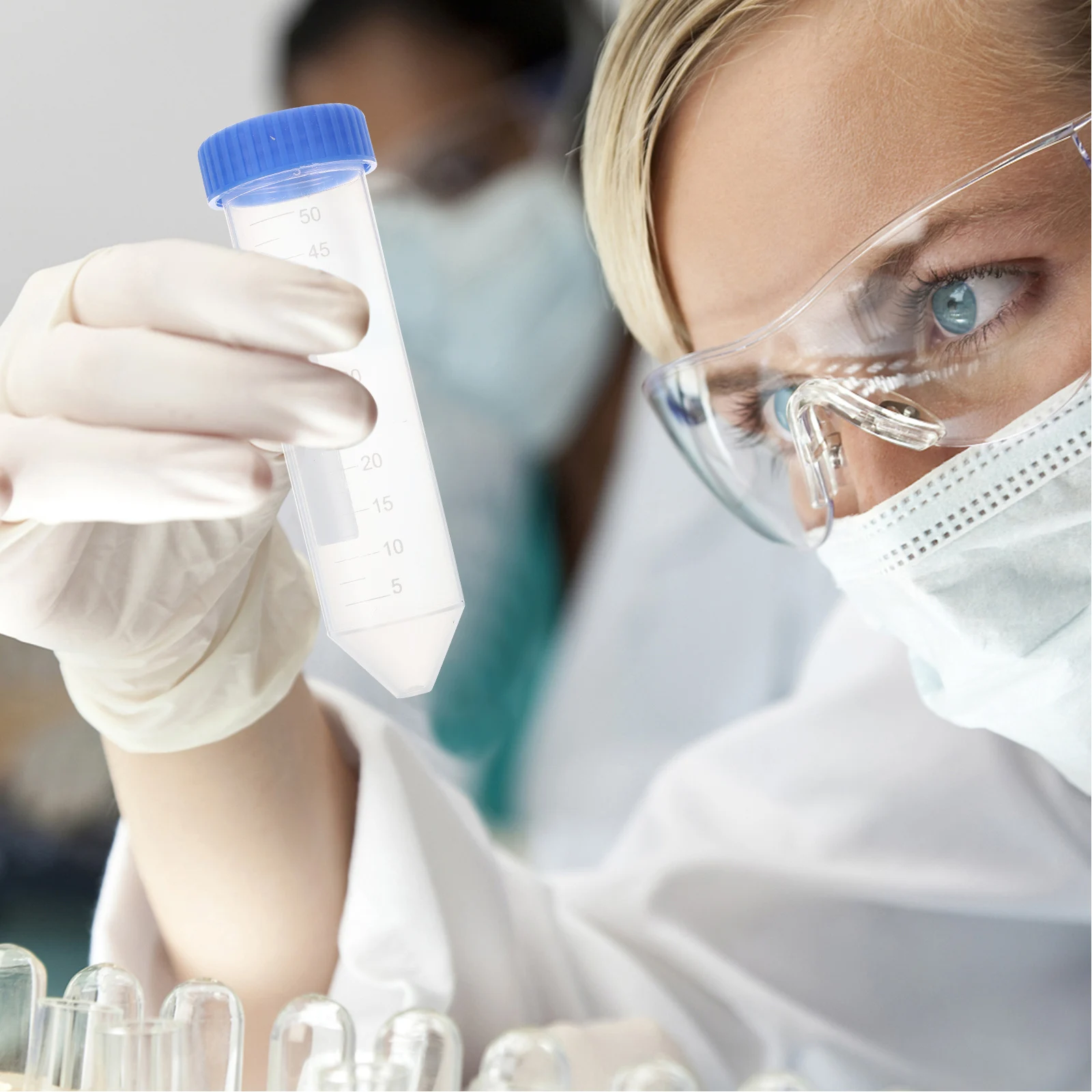 25 szt. Stożkowych probówek wirówkowych z zakrętką, probówki z ostrym czubkiem, polipropylenowe probówki wirówkowe, fiolki na próbki, butelki 50 ml