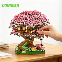 Tree House Flower Building Blocks Micro Mini Bricks Assemble Puzzle Toys for Birthday Gifts For Girls Girlfriend kids Children