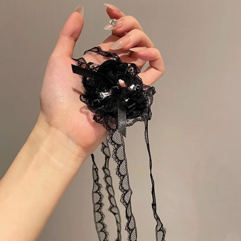 Панк-маска для глаз с крестом, женская Лолита, косплей, повязка на глаза, готический Хэллоуин, сердце, бант, кружевные очки, цепочка на ногу, аксессуары