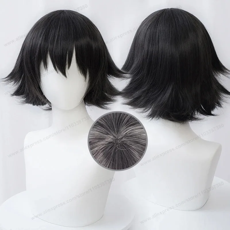 

Ranpo Edogawa Short Cosplay Wig, Natural Black Hair, Heat Resistant, Synthetic Wigs, Anime, 30cmx;2,f;5.n;