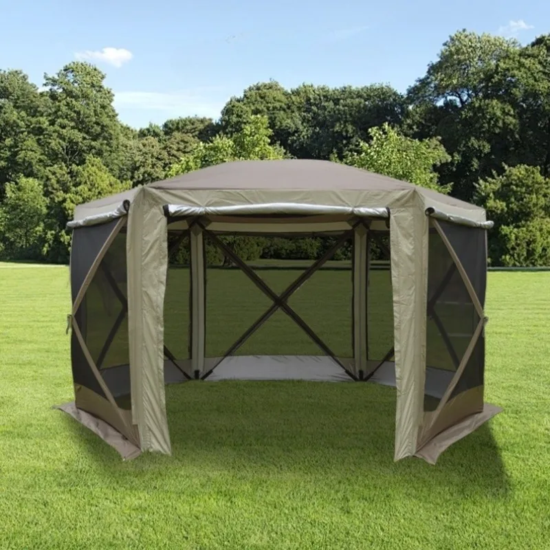 

Large Capacity Hexagonal Camping Tent 6-8 People Waterproof Mosquito-proof Tent Outdoor Parties Family Camping Camping Supplies