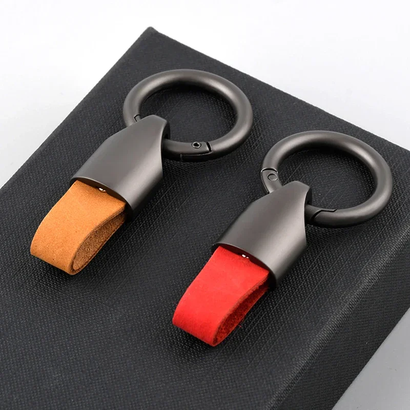 New Cowhide Leather Car Keychain Key Rings Keyring for CHERY JAECOO J7 2023 2024 Car Accessories