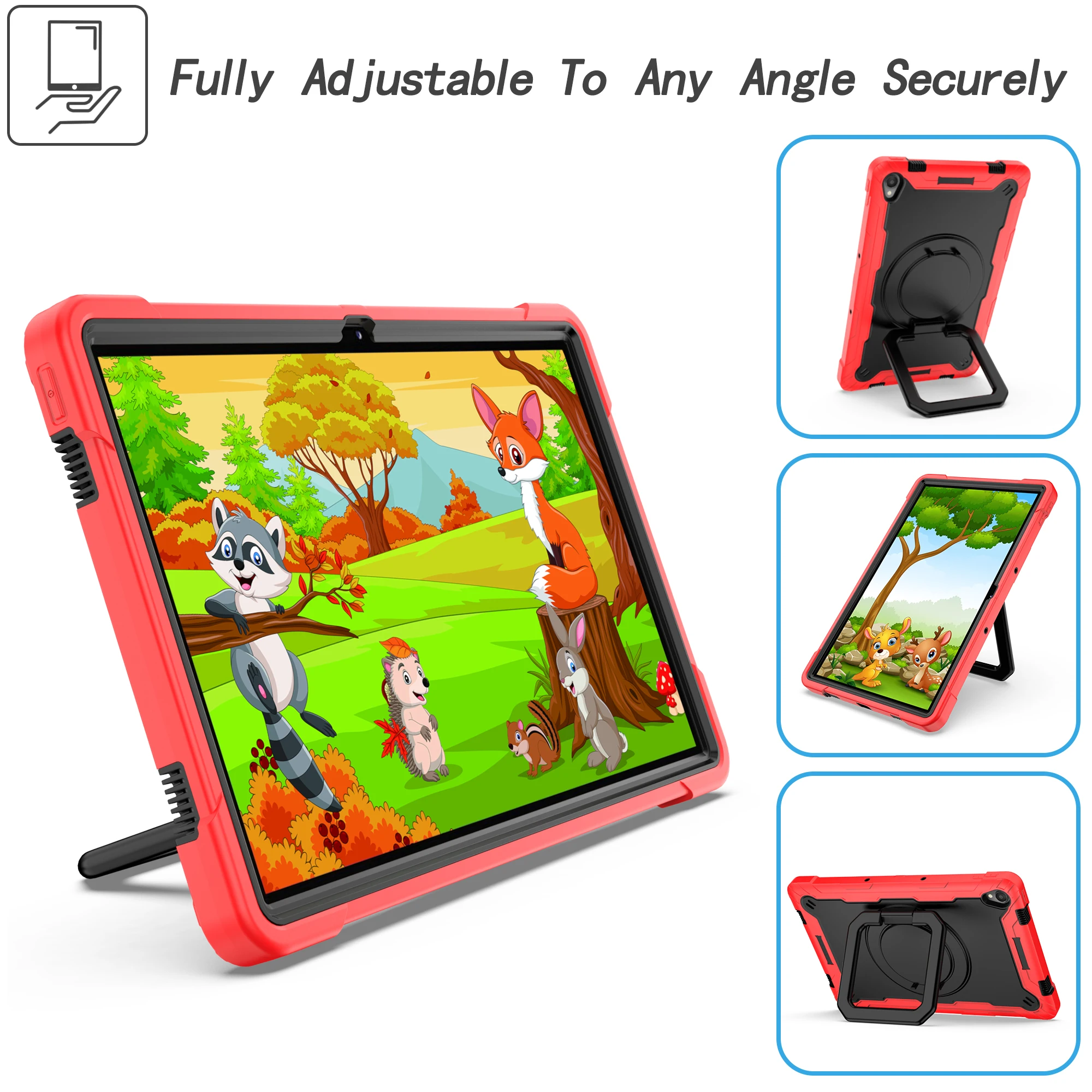 case for Lenovo Tab P11 (TB-J606F), 360° swivel stand, contrasting design, with adjustable shoulder strap