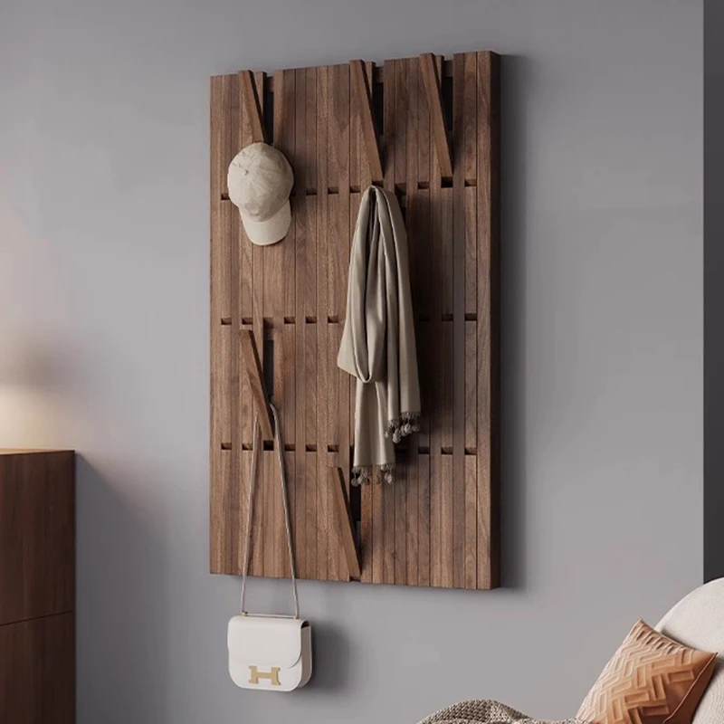 Solid Wood Coat Rack Entrance Hall Clothes Hanger Wall Mounted Clothing Storage Hanging Hook Creative Piano Key Coat Racks