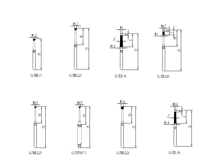 Tandheelkundige pulpotomie toegang Open pulp holte Bur kit Voorbereiding FG bur FG5008D