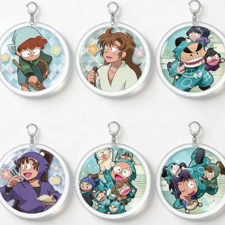 6CM Anime Nintama Rantaro Acrylic Keychain Collecting Pendant Bag Car Keychain Cell Phone Pendant Present Firend Festivals Gifts