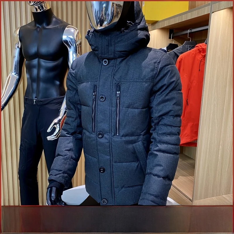 

Heavy Du Winter Outdoor Men's Parka Cotton Jaet Thi Warm Coat Cold Resistant 20 Deees Zipper Closure Stand Fit