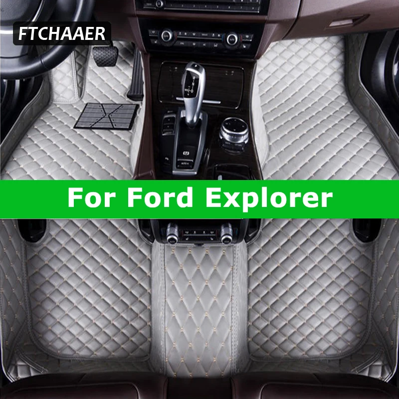 FTCHAAER Custom Car Floor Mats For Ford Explorer Auto Carpets Foot Coche Accessorie