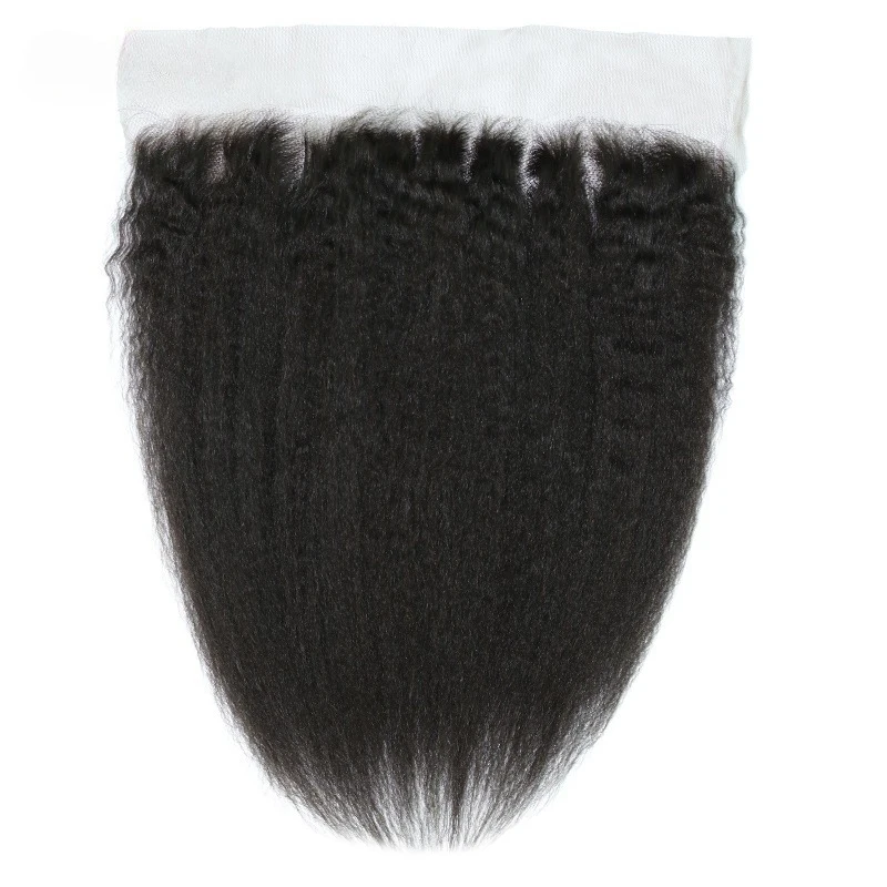 Cabello humano liso rizado, 13x4, encaje Frontal prearrancado, 150% de densidad, extremo completo, Color Natural, cabello virgen brasileño de 10-20 pulgadas