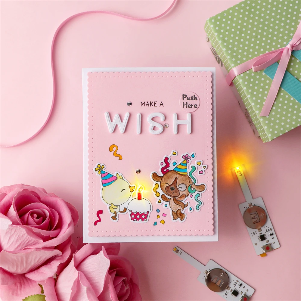 Bougie LED éclatante pour carte d'anniversaire lumineuse, bricolage, Scrapbooking, carte cadeau de noël et d'halloween, artisanat interactif fait à la main