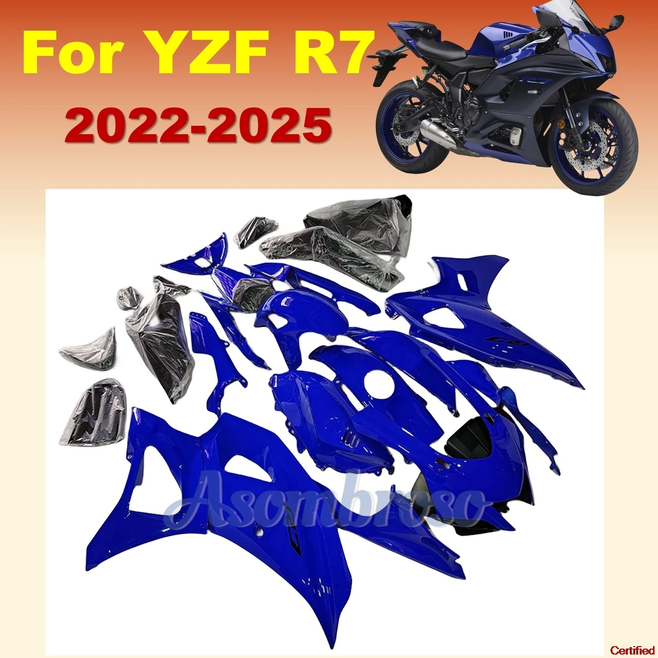 

Blue Fairing Kit fit For Yamaha YZF R7 2022 2023 2024 2025 yzf-r7 22 23 24 High Quality Motorcycle ABS Bodywork Cowl set
