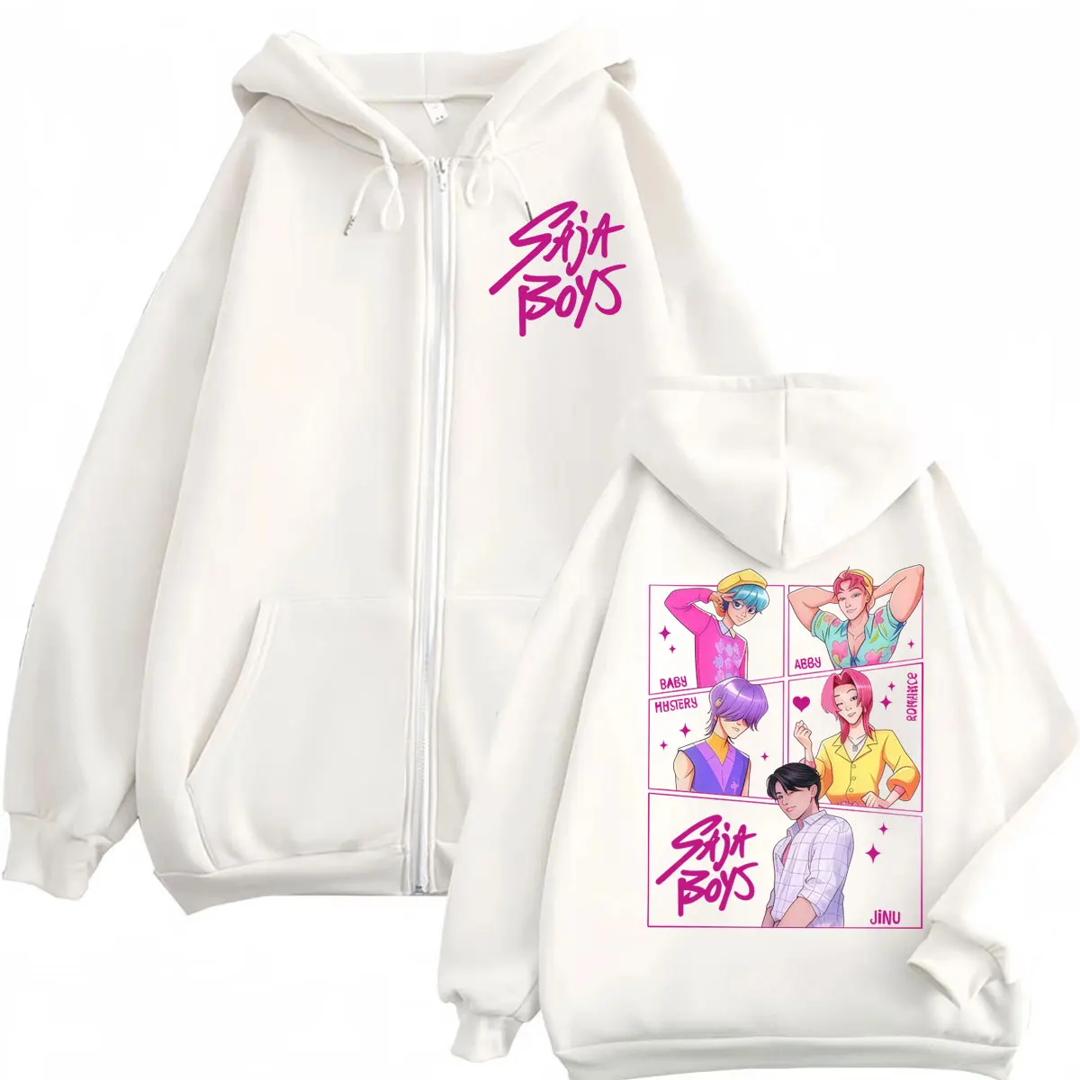 

KPop Demon Hunters Movie Zipper Hoodies High Quality Fashion Y2k Zip Up Pullovers Men Women Casual Loose Long Sleeve Sweatshirts
