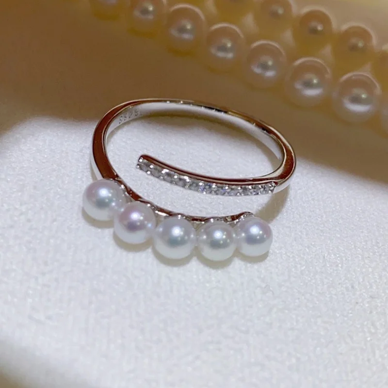 

SGARIT Fine Jewelry 925 Silver Ring Natural Freshwater Pearl Setting Stainless Steel Rings for Women