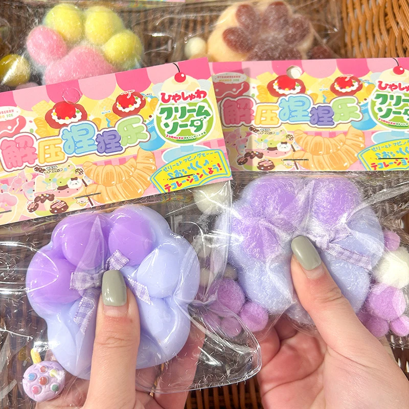 Кошачья лапа Mochi Taba Squishy Fidget Toy Милая плюшевая кошачья лапа Силиконовая игрушка с медленным отскоком, декомпрессионная игрушка для снятия стресса, вентиляционная игрушка