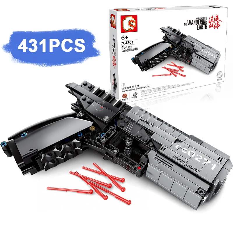 신호총 431PCS 블록 모델 DIY 하이테크 플레어 건 총알 발사 가능 조립 블록 장난감 어린이용