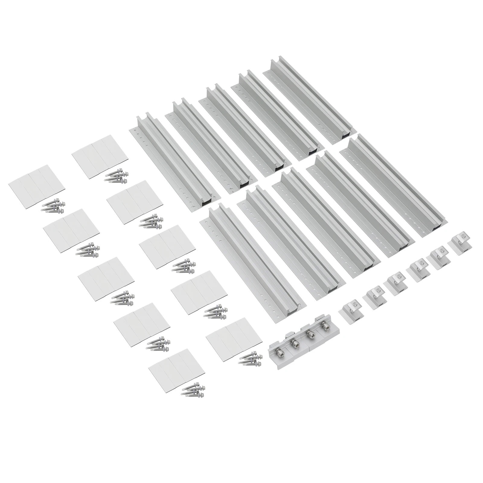 Solarpanel-Halterungssatz, Aluminium-Trapezplatte für Blattdach, flaches Dach, verbinden Sie 2 Solarmodule, 50 kg Tragfähigkeit