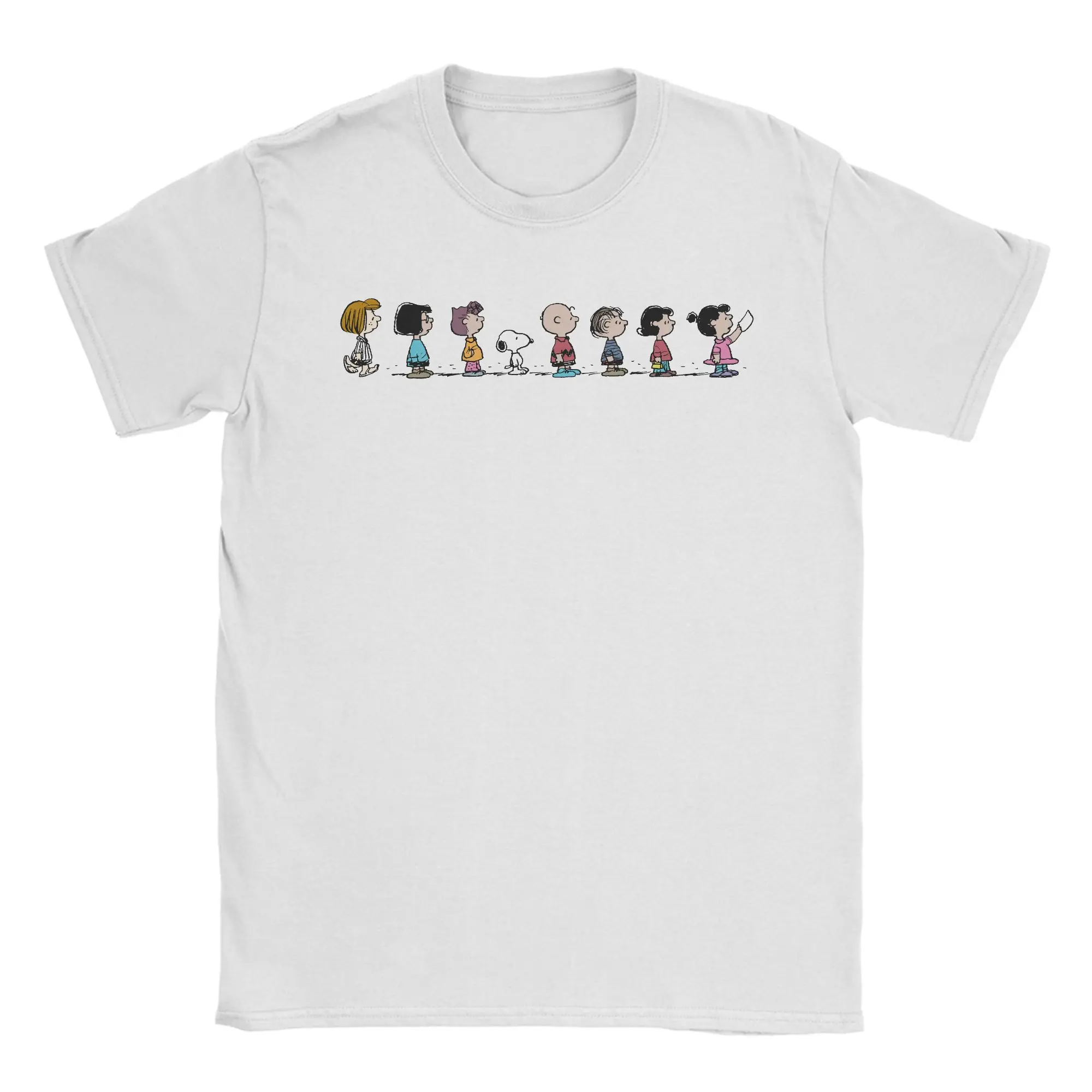 Men Cartoon Snoopys And Friends Group T Shirt  Cotton Clothing Leisure Short Sleeve Crew Neck Tees Plus Size T-Shirt