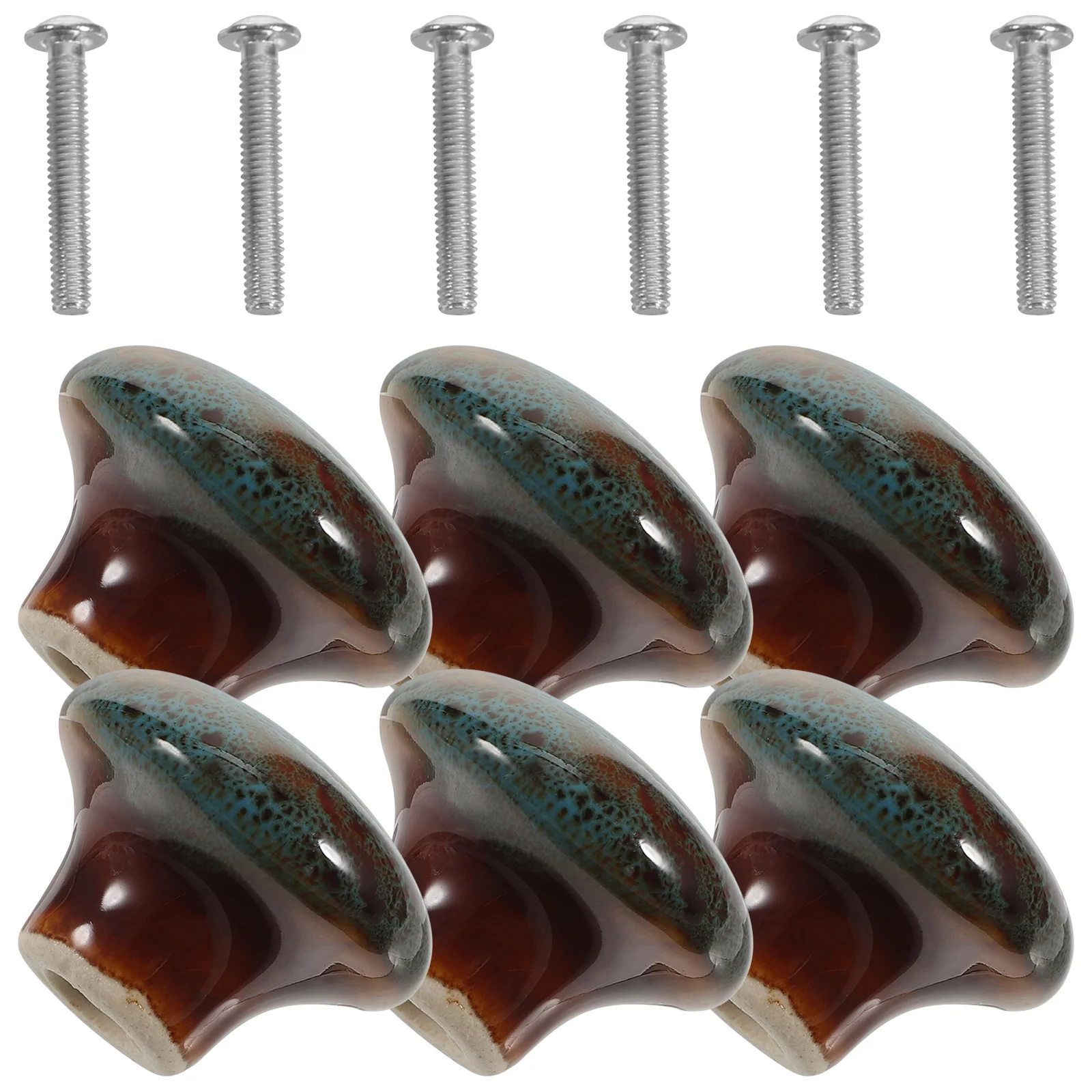 

6Pcs Room Ceramic Knobs Durable Drawer Pulls Kitchen Cabinet Handles Decorative Furniture Handles Ceramic Knobs