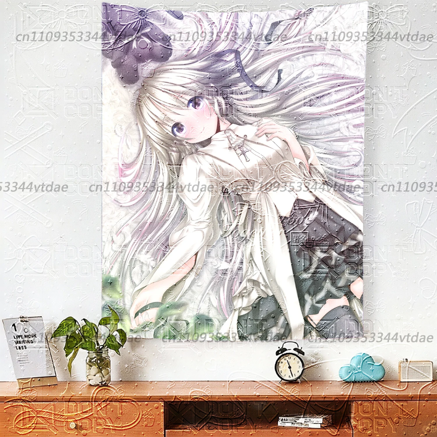 Kasugano Sora Anime Tapestry, Cute Girl Wall Decor, Ins Style Dorm Bedroom Background Cloth, Aesthetic Home Decoration