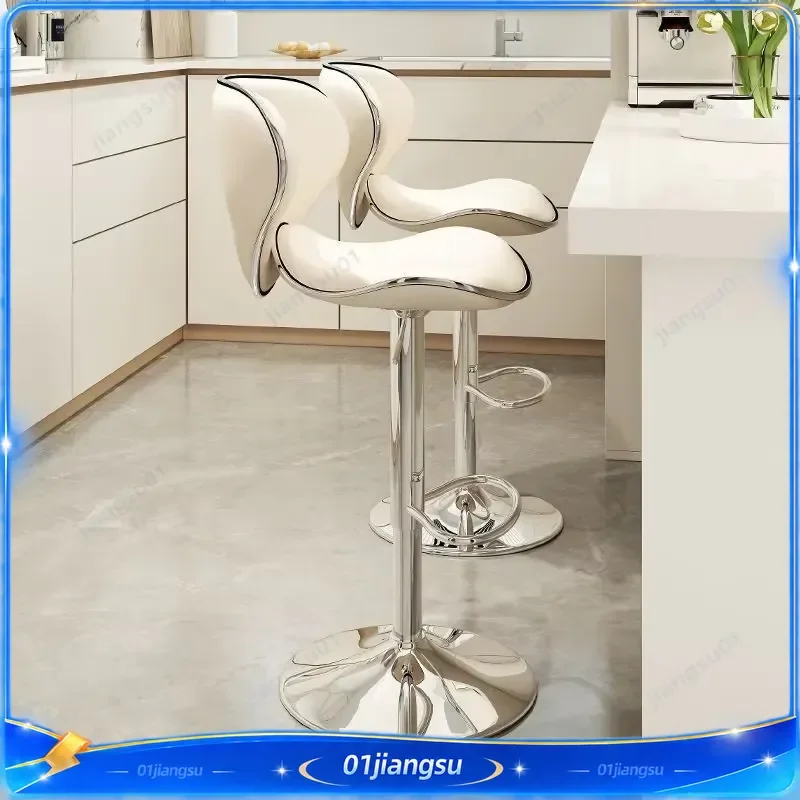 Custom Solid Wood Bar Stool Modern Minimalist Home Chair High Back Counter Seat Dining Kitchen Furniture Nordic Style Decor