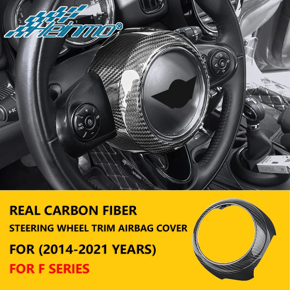 

For MINI Cooper F54 F56 F55 F57 F60 Countryman Real Carbon Fiber Steering Wheel Center Cover Full Coverage Interior Accessories
