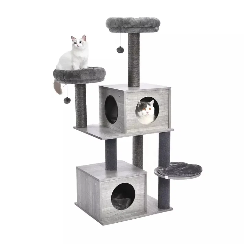 Canada Warehouse Hot Sale Cat Tree Tower With Two Condos Scratching Post For Large Cats