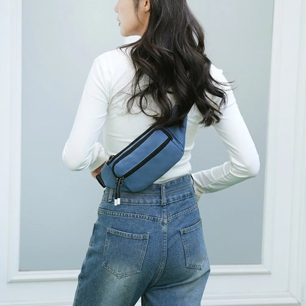 Sports Style Crossbody Chest Bag Multi-function Wear-resistant Men Fanny Phone Pack Lightweight Black Blue Running Waist Bag