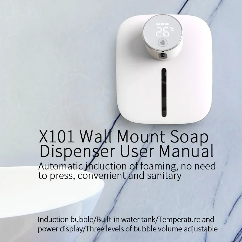 Mi Soap Dispenser Wall-mounted Rechargeable Temperature Display Liquid Soap Dispensers Sensor Foam Hand Sanitizer Machine