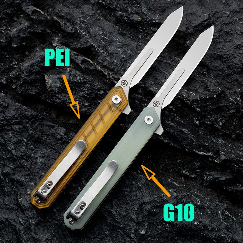 Imagem -03 - Pei Bisturi Folding Knife Utility Pocket Knife Adequado para Uma Variedade de Lâmina Back Clip Auto Camping Defesa Ferramenta Edc G10