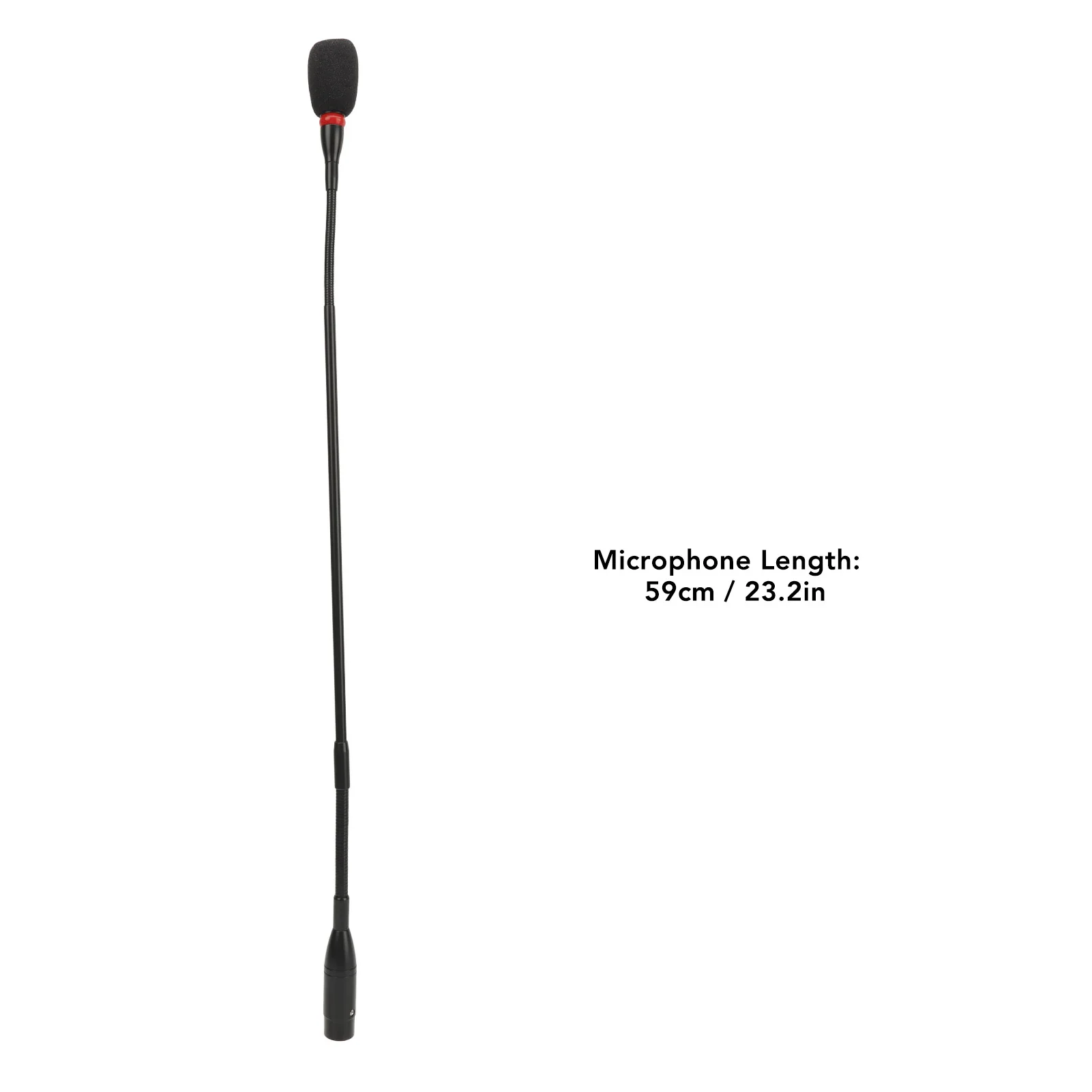 59cm Gooseneck Microphone 3 Pin Straight Plug Flexible with Indicator Windproof Cotton Aluminium Alloy Condenser Microphone