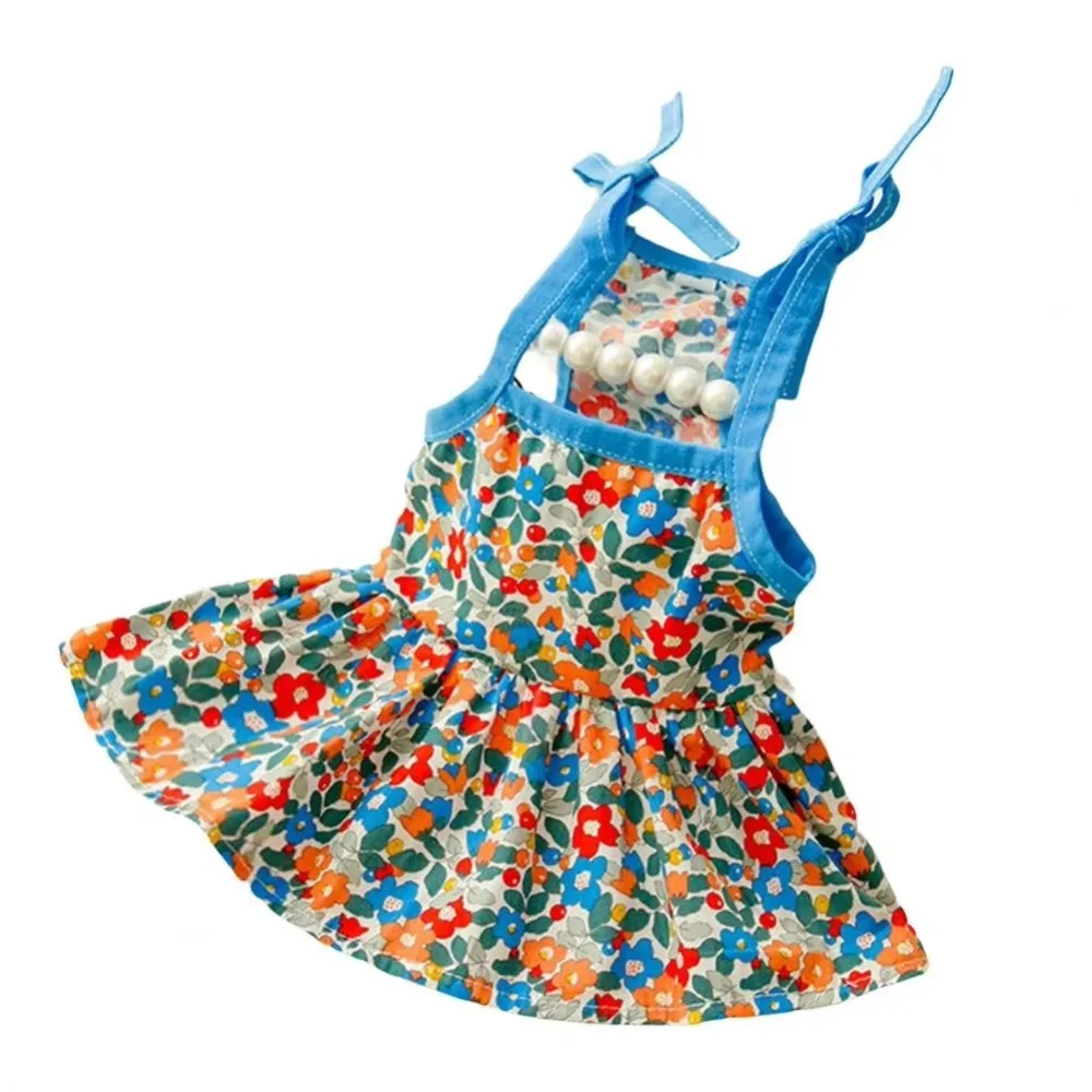 

Pet Supplies Cotton Pet Summer Clothes Soft Cute Cat Suspender Floral Skirt Breathable Thin Design Dog Vest Small Animal