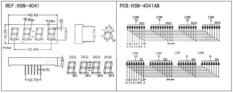 5 Stück Digitalröhren-Display 0,28 0,36 0,4 0,56 Zoll LED 7-Segment Gemeinsame Anode/Kathode 1 2 3 4 Bit Rot Blau Weiß Grün Gelb – Detail 15